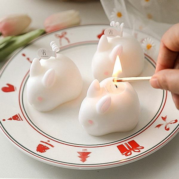 bunny shape candle